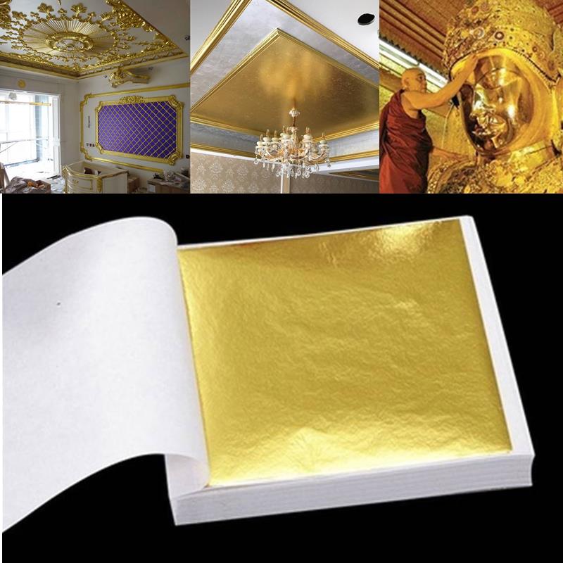 Gold Foil Flakes - 100 adet levhalar saf 24K altın