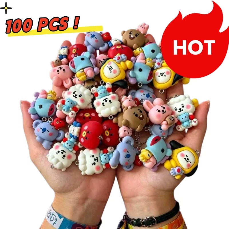 Resin Craft Supplies - 7 adet BT21 Reçine Karikatür Figür
