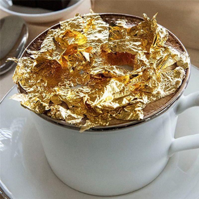 100 adet levhalar saf 24K altı - Gold Foil Flakes incelemesi ve fiyatı