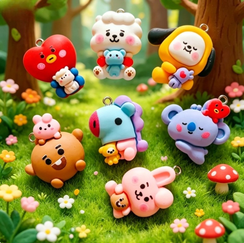 7 adet BT21 Reçine Karikatür F - Resin Craft Supplies incelemesi ve fiyatı